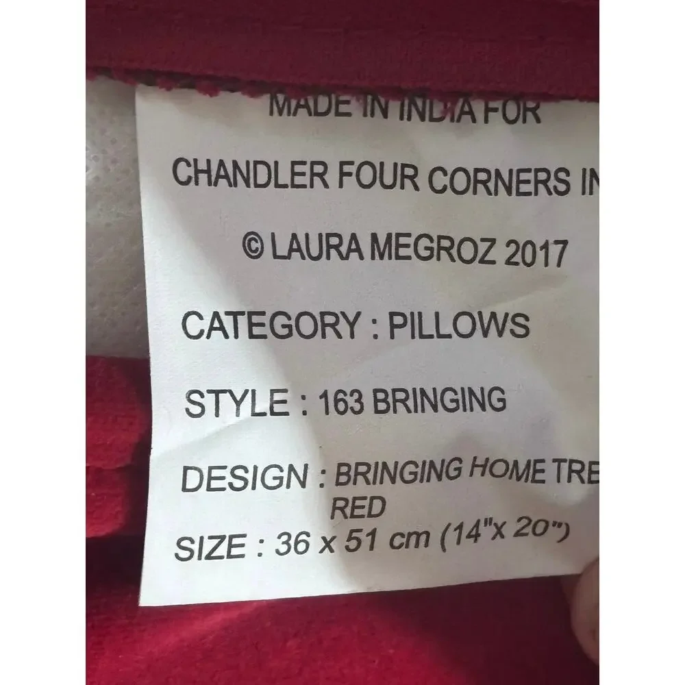 Chandler Four Corners Bringing Home the Tree Wool Pillow Black Lab Christmas